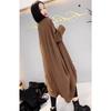 Designed Loose Casual Dress Autumn Fashion Versatile Solid Color Mid-length Skirt