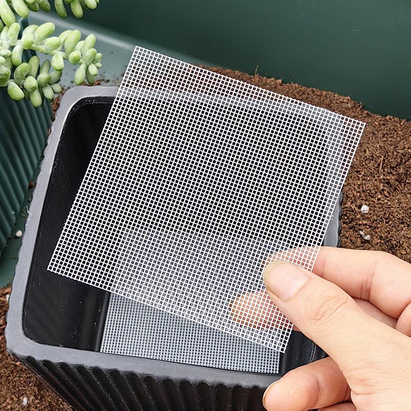 

20Pcs Bonsai Tool Pot Mesh Sheet Hole Flowerpot Bottom Net Pest Control Prevent Soil Loss White Breathable Gasket 10cm білий