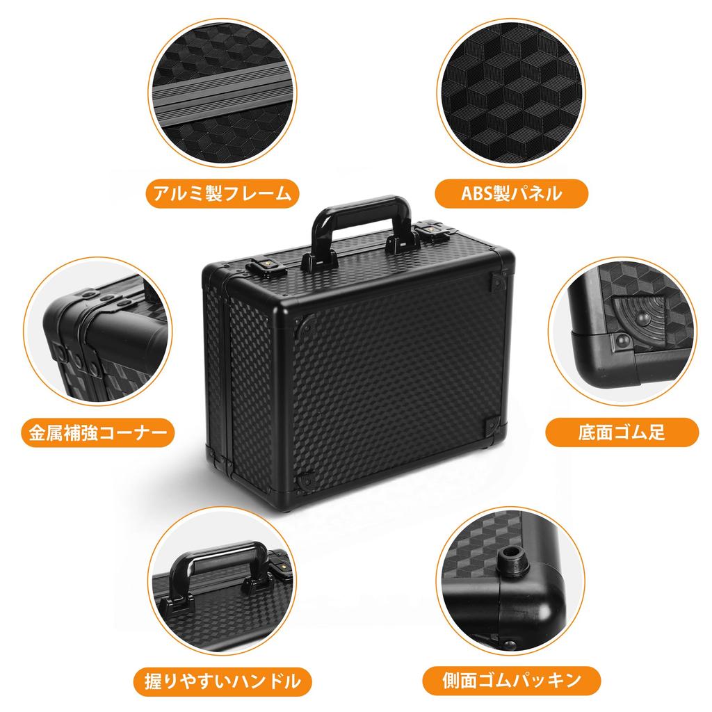 Caseland Graded Trading Card Attache Case Storage ARS Trading Card Collection Box, Aluminum, PSA, BGS, CGC, Compatible, (4 Slots, Black)