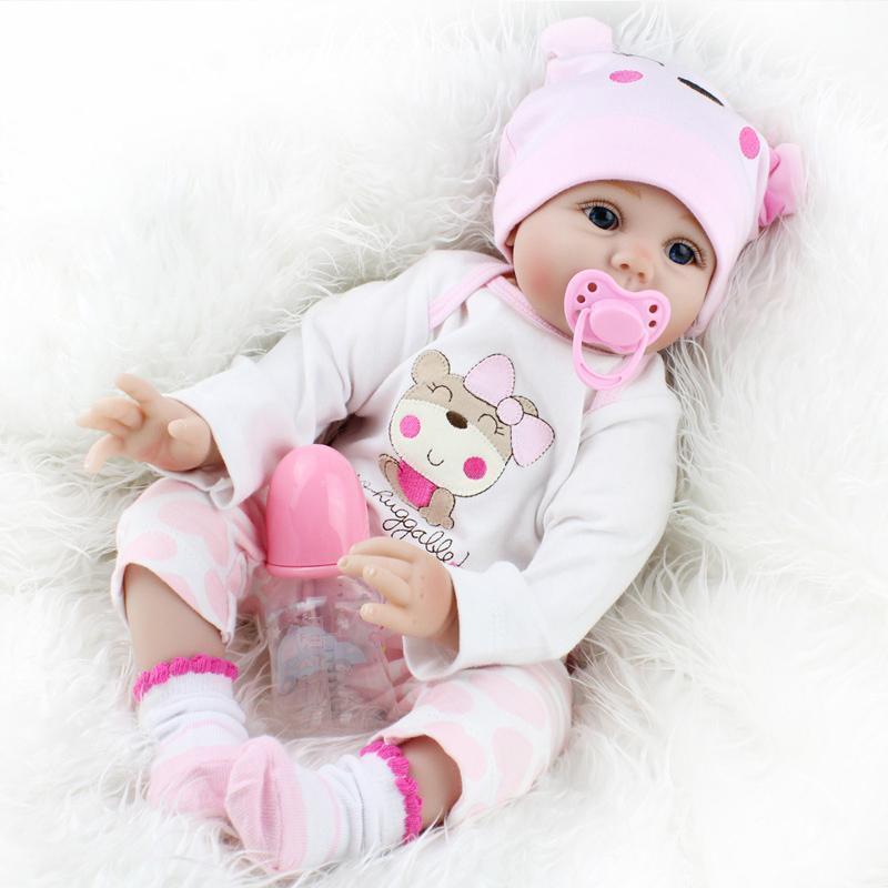 Exquisite 22" Reborn Baby Doll With Lifelike Soft Silicone Realistic Features For Xmas Gift