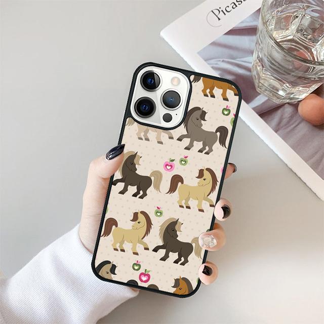 Horses Pattern Collage Phone Case Cover For iPhone 17 Air 15 16 14 13 12 Pro Max 11 Pro Max Plus Coque Shell