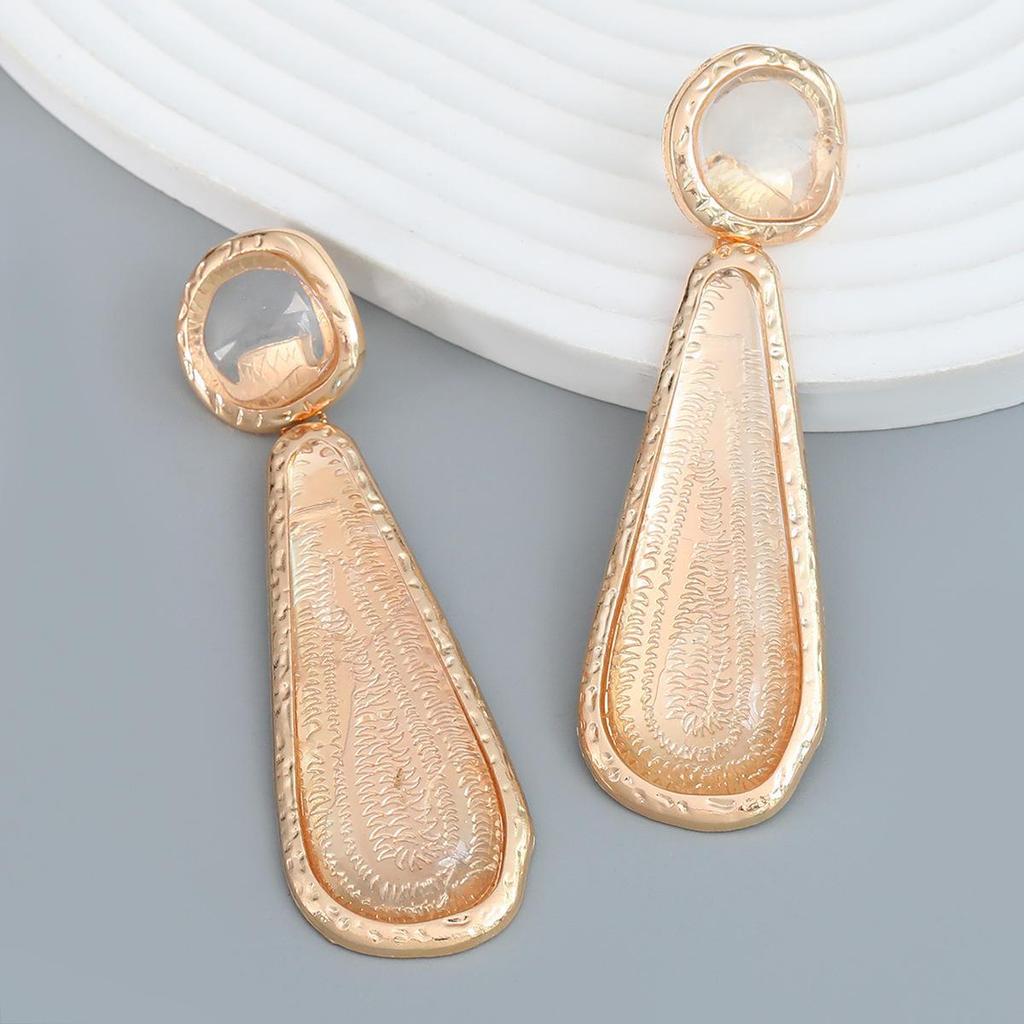 European & American Teardrop Resin Geometric Earrings for Women - Summer Party Accessories