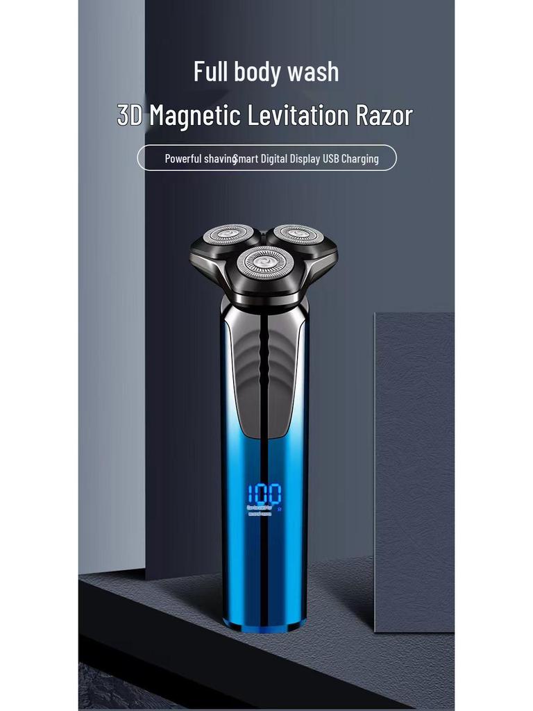 New Fully-Automatic Smart Digital Display Multi-Functional Electric Razor, 1998 Shaver, Body-Washable, Magnetic Suction