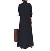 Women's Lapel Long Sleeve Plug Pocket Loose Casual Long Shirt Dresses
