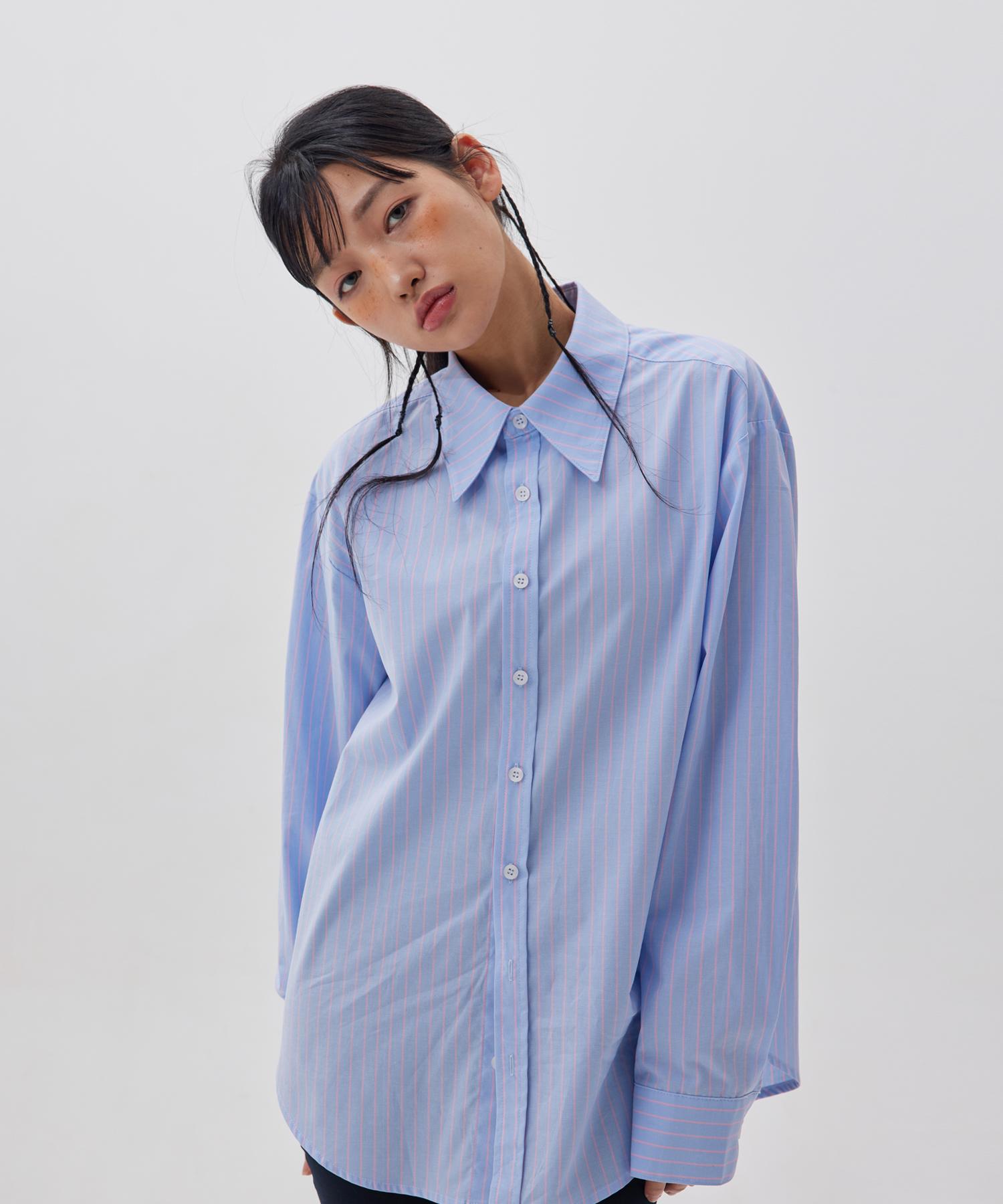 Oura Nerdy Basic Shirt_Blue Pink Stripe Blue Pink Stripe/Os