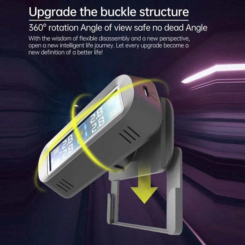 Smart TPMS Car Tire Pressure Alarm Monitor System 4 External Sensors Display Solar Intelligent Tyre Pressure Temperature Warning