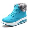 Rimocy Warm Short Plush Platform Snow Boots Women Winter Non Slip Wedges Ankle Boots Woman Lace Up Cotton Padded Shoes Creepers