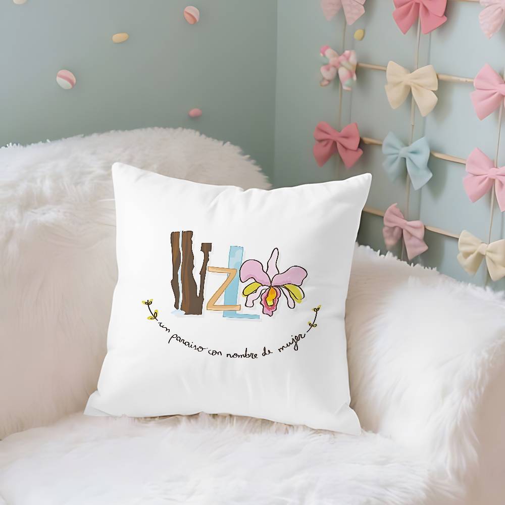 Venezuelas-Aesthetics-Art Pillow Case Cushion Cover Soft Cute Throw Pillow Case For Car Sofa Pillowcase Polyester With Zipper