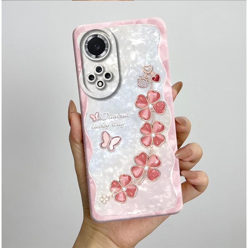 For Huawei Nova 9 Case Aesthetic Butterfly Flowers Soft Silicone Shockproof Phone Cover For Honor 50 Camera Protective Casing
