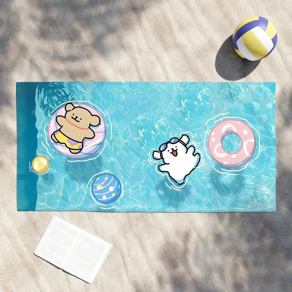Cartoon Cute M-MalteseS Line Dog Towel Soft Lightweight Anti-Sand Large Beach Towel Quick-Drying Bath Sports Family