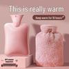 Large Portable Explosion-Proof Hot Water Bottle with Thickened Hand Warmer and Imitation Rabbit Fur