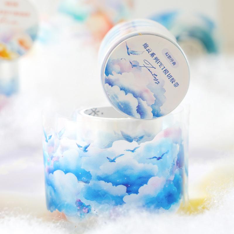 Journal GO 5x200cm Gekleurde Wolk Thema Tape Sticker Decoratieve Scrapbooking Telefoonhoesje Dagboek Kunst Koreaanse Masking Tape Kantoorbenodigdheden