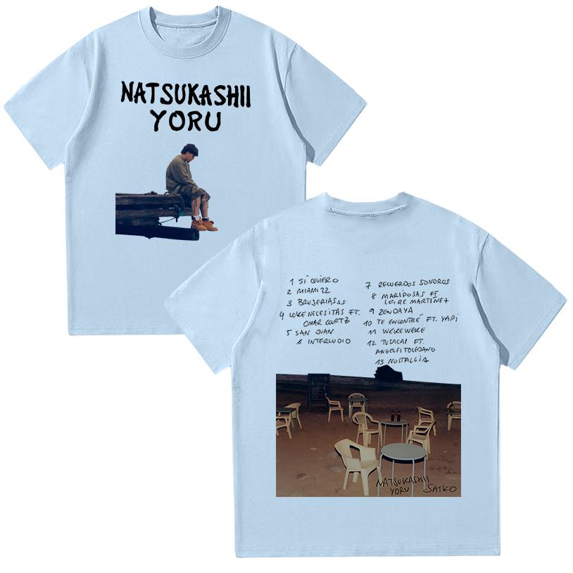 

Rapper Saiko Natsukashii Yoru T-shirts Hip Hop Women Men Cotton T Shirt High Quality Comfortable Summer O-neck Short Sleeve Tees XS чорний