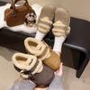 Damenpelz eine dicke Sohle erhöhend Winter leichte gepolsterte warme Schneestiefel rutschfest tragbar lässige Sneaker Baumwollstiefel