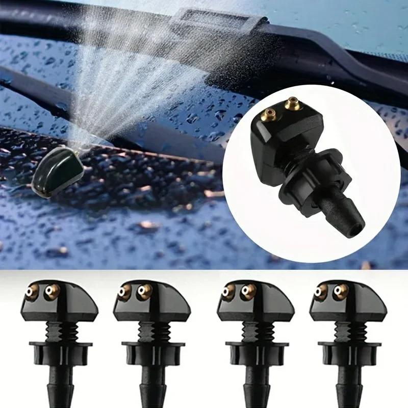 Car Windshield Wiper Washer Spray Nozzle 2PcsFits Most Car Models Car Dual Holes Windshield Washer Nozzle Wiper Water Spray Jet