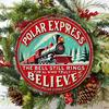 Vintage Polar Express Zug Metallschild Retro Wandkunst Heimdeko Raum