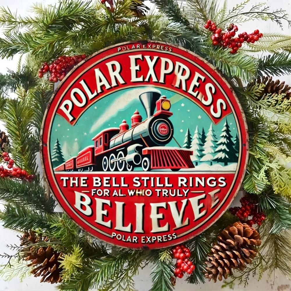 Vintage Polar Express Zug Metallschild Retro Wandkunst Heimdeko Raum
