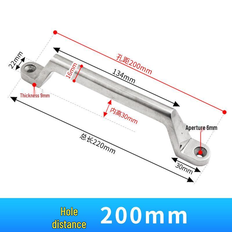 304 Stainless Steel Heavy-Duty Bow-Shaped Surface-Mounted Door Handle