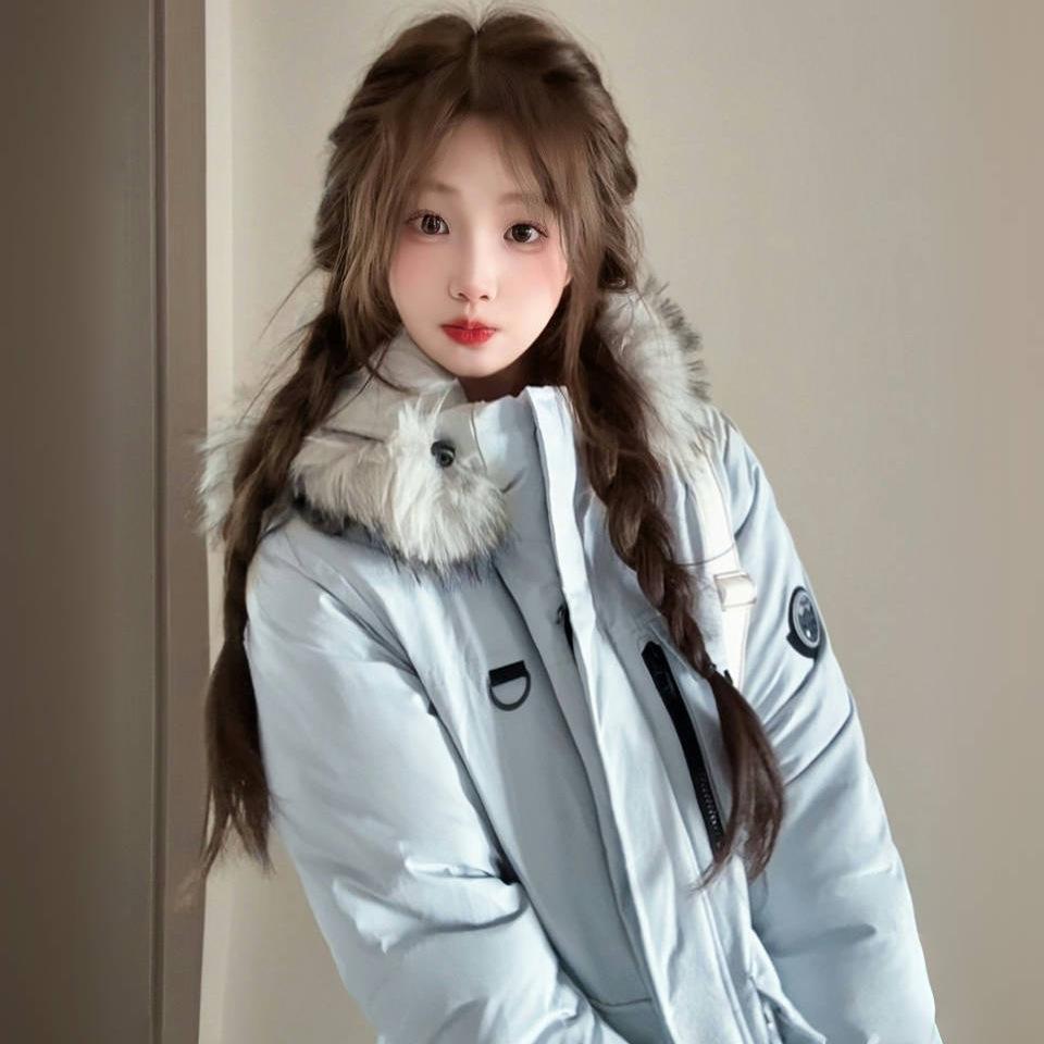 Parker Padded Clothes Women's New Korean Version Loose Padded Jacket Big Fur Collar Padded Jacket