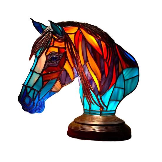 Retro Stained Resin Animal Table Lamp Vintage Style Animal Shaped Bedside Lamp Small Decorative Night Light for Bedroom Nursery Home Decoration