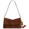 Coach Chelsea 30 Logo Charm Push Lock Fabric With Leather Lining Built-In Zipper Pocket Leather Shoulder Bag Large Women Shoulder Bag CDS59-B4WBR