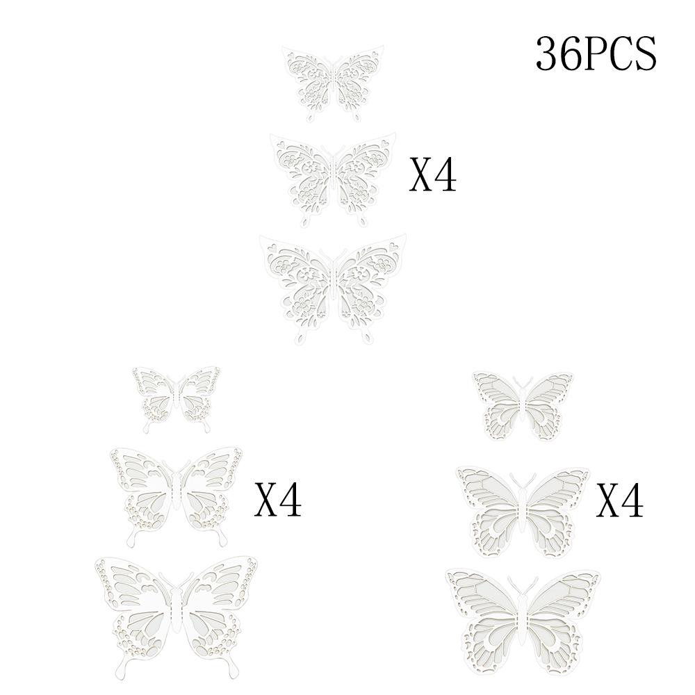 12Pcs Fashion 3D Hollow Butterfly Creative Wall Sticker Gold Butterfly Decorations for Butterfly Birthday Paper Butterfly
