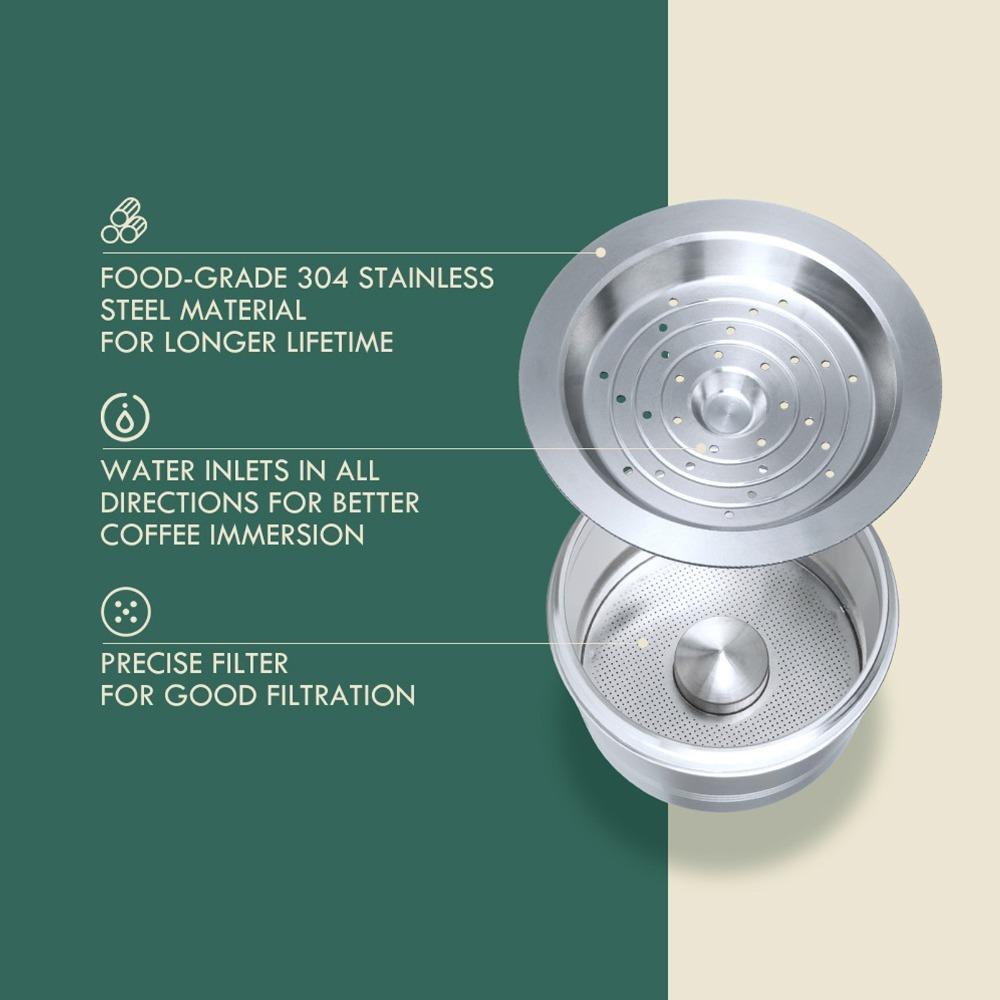 Dishwasher Safe Reusable Coffee Capsule Easy Clean Refillable Coffee Filter  For Cafissimo Maker