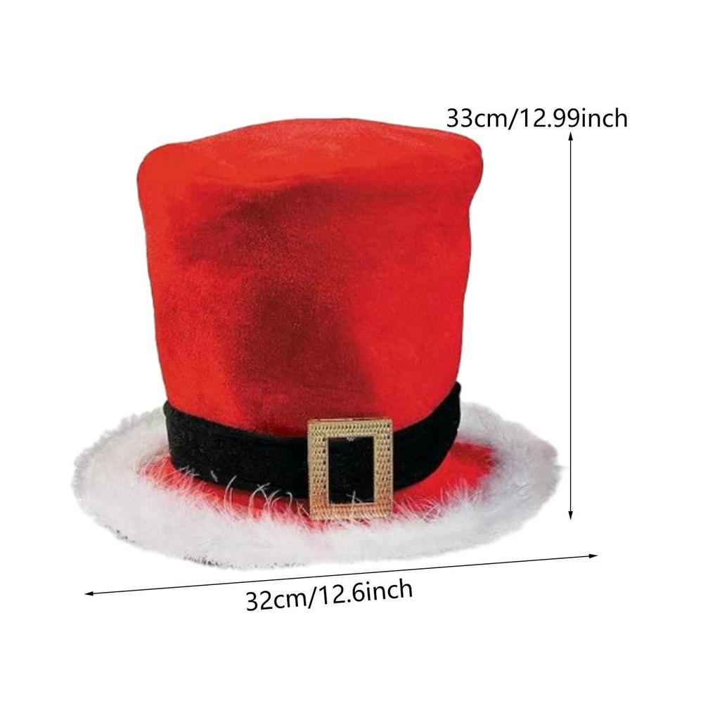 Christmas Top Hat Creative Decor Sturdy for Men Women Santa Claus Hat Xmas Hat for Cosplay Festivals Props Themed Party Dress up