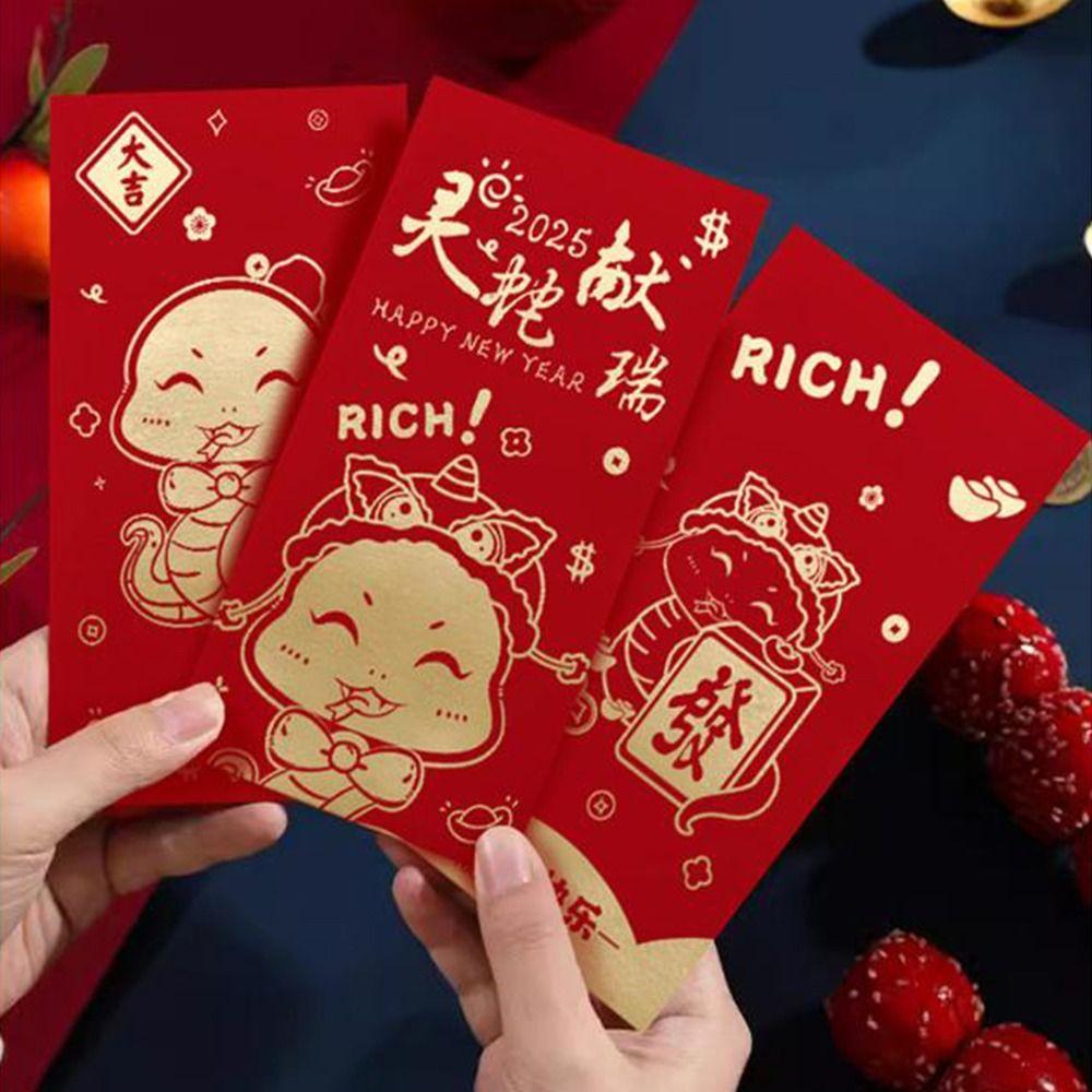 10Pcs Creative Chinese Red Envelopes Paper Good Lucky Red Packets Money Gift Bag  Celebration Party