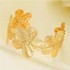 High Quality Hollow Flower Open Wide Bracelet Gold Color Plated Adjustable Cuff Bracelets for Women Jewelry Suitable As A Gift for Friends
