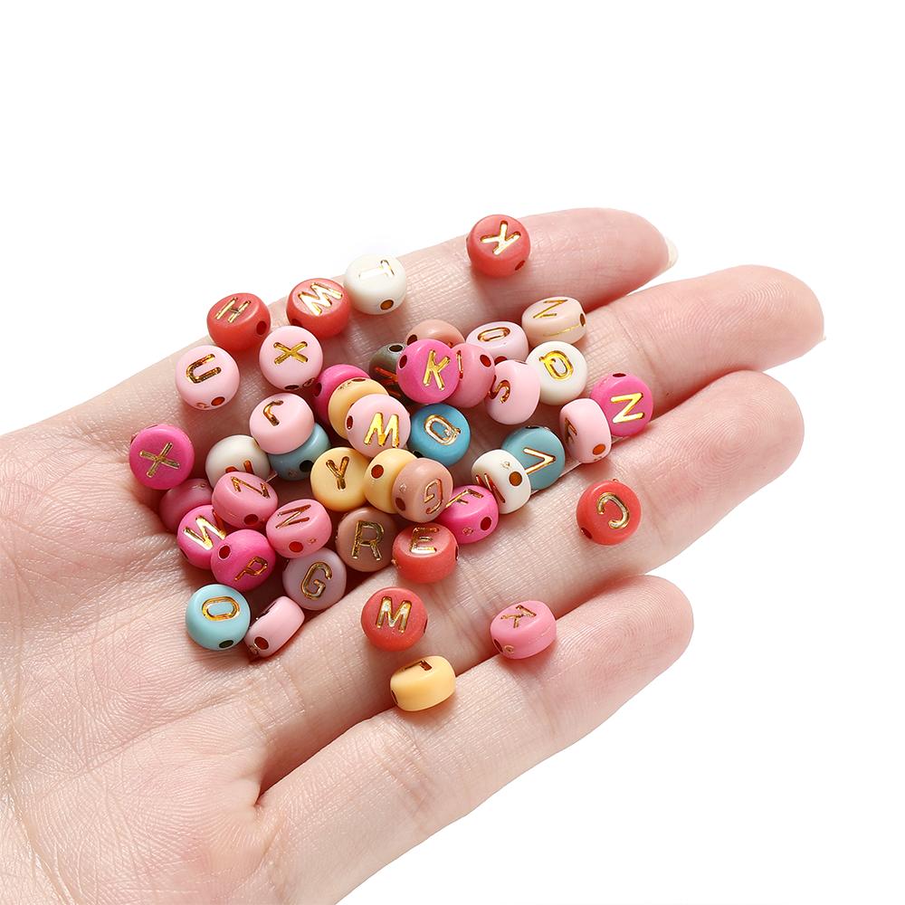 2400pcs Mixed Letter Acrylic Beads Round Flat Star Moon Spacer Beads for Jewelry Making DIy Bracelet Necklace Earring Supplies