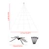 Halloween Triangular Spider Web with 8/6/5 Inch Spider Simulation Giant Spiderweb for Patio Garden Yard Haunted House Decor Prop