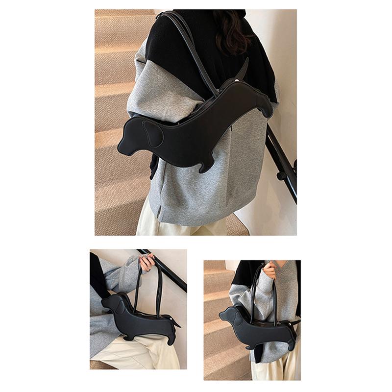 Funny Sausage Dog Handbag Women Bags Solid Color Pu Leather Shoulder Bag Totes Lady Cute Creative Japanese Style Kawaii Bag