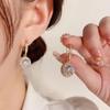 New Fashion Sparkling Zircon Round Earrings - Women's Elegant High-End Design