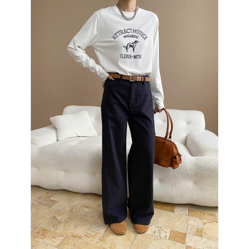 Sinan Early Autumn Tencel Lyocell Wide-Leg Straight Jeans SN7768 M темно-синий