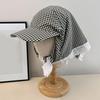 Fashionable Checkered Head Wrap Hat Comfortable and Multiuse Sunproof Headover Hat for Women Teens Comfortable Headwear