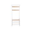 VASAGLE Coat Rack, Coat Stand with Shoe Storage Bench, 4-in-1 Design, with 9 Removable Hooks, a Clothes Rail, for Hallway, Entrance