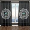 Set Of 2 Colorful Mandala Butterfly Pattern Printed Curtains Window Decorations Home Room Made Polyester