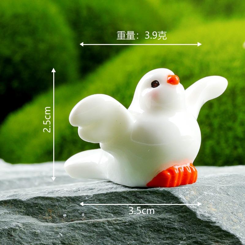 Cartoon Little White Dove Micro Landscape Succulent Plants DIY Horticultural Resin Crafts Ornament