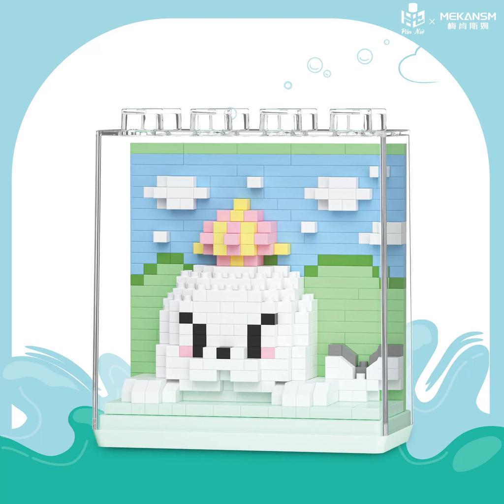 Marine Animals Dolphin Orca Jellyfish Shark Sea Lion Otter Hermit Crab Construction Blocks Kit Blocks Model Plaything