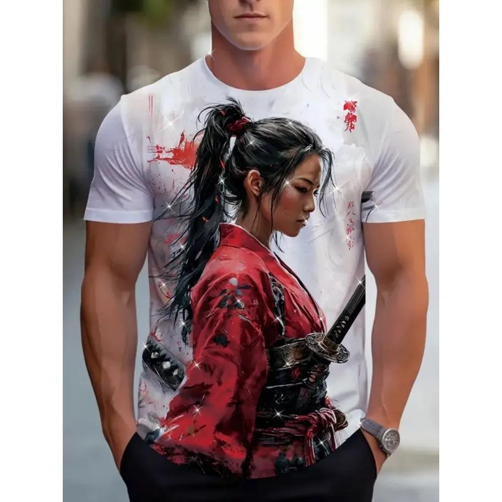 Summer Mens T-shirt Creative Cortoon 3D Printed Short Sleeved T-shirt Fashionable Comfortable Soft Breathable Large Loose T-shirt