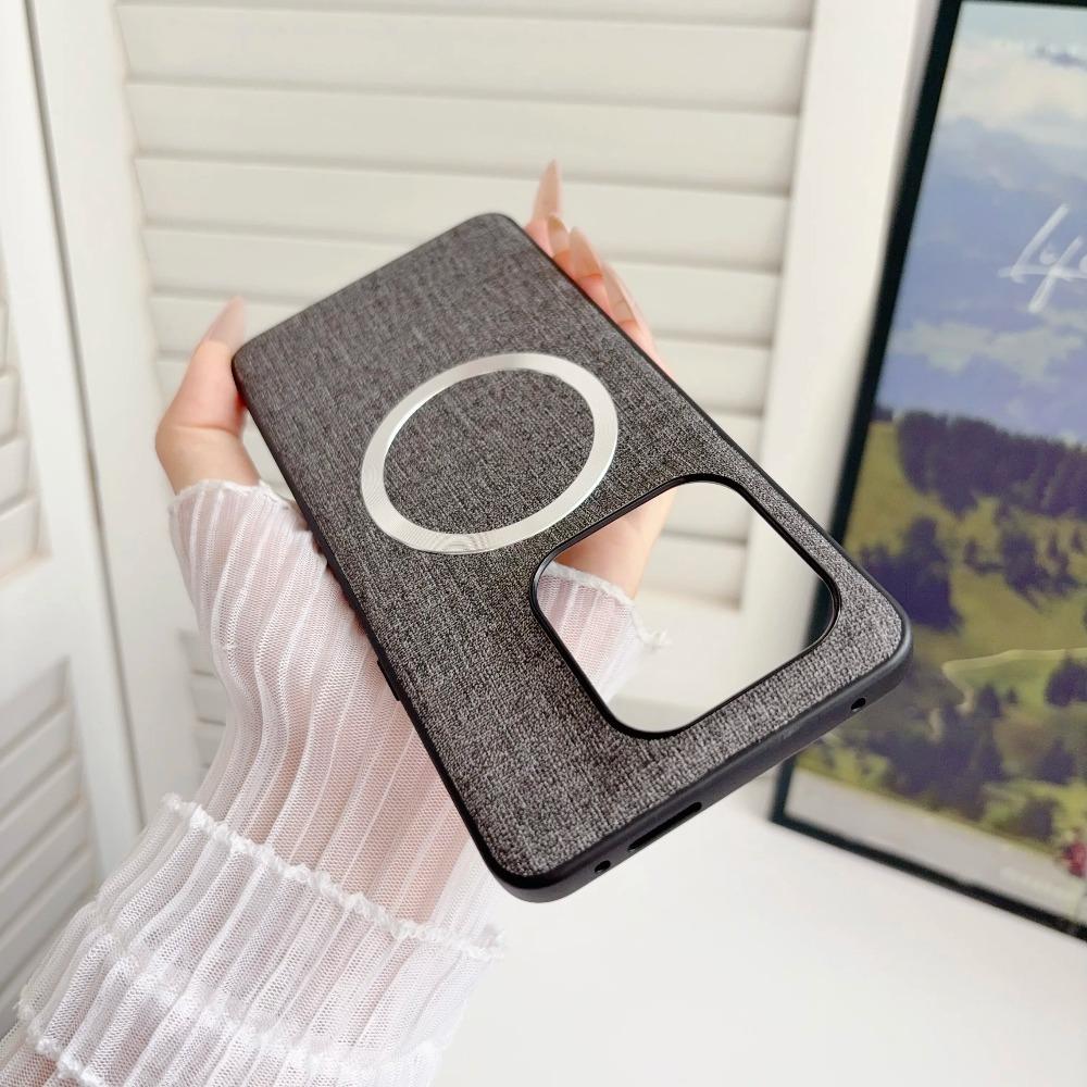 For Magsafe Clothing Design Hard Case For Motorola Edge 70 60S 60 Pro Fusion+ Anti-Shock Leather Hard Case For Moto X70 Air Pro