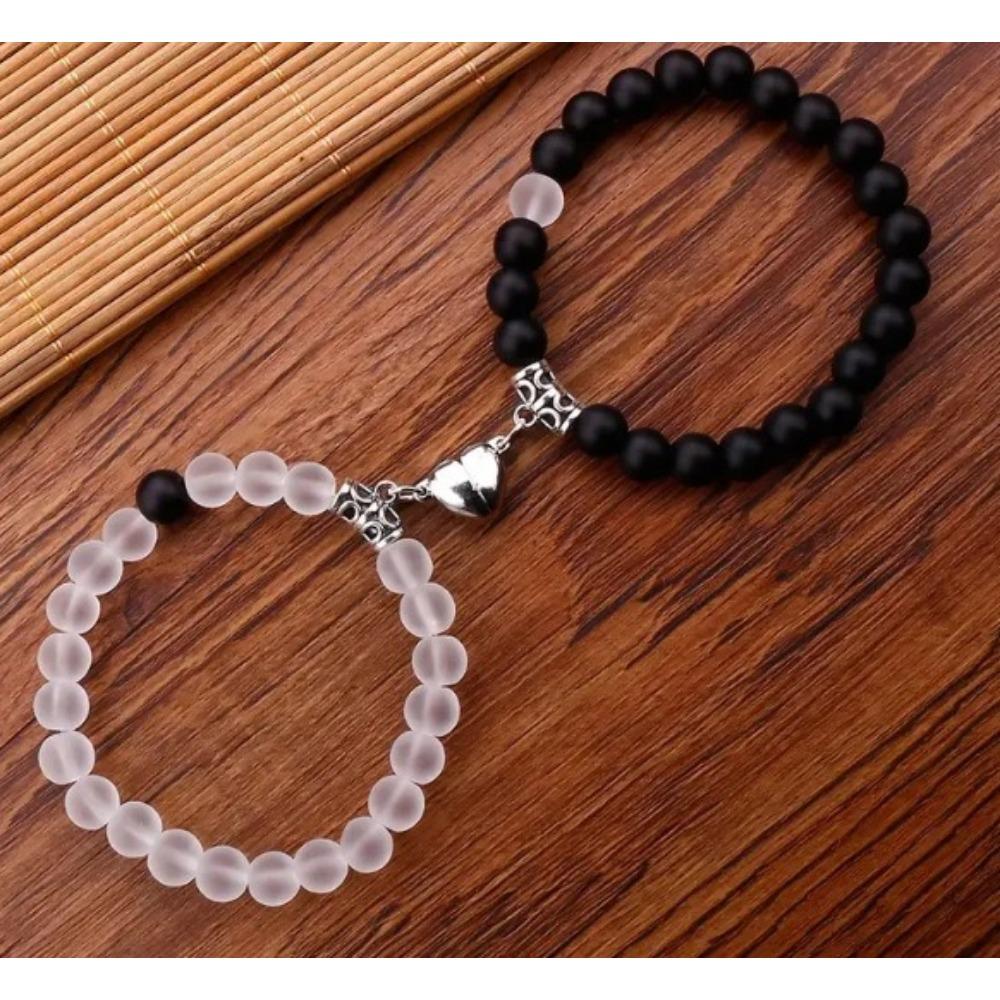 Heart-to-heart Attraction Couple Bracelet Female, Niche Design Sense Magnet Trend Bracelet Set Jewelry Trend