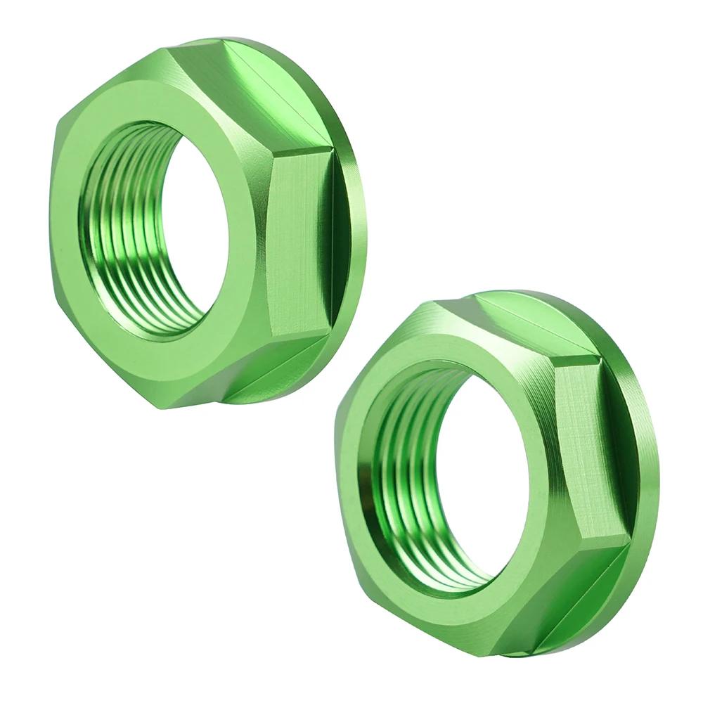 NICECNC Front Rear Wheel Axle Nut Screw Aluminum 2PCS For KAWASAKI KX125 KX250 KX450 KLX450R KX 125 125F 250 250F 450F KLX 450R