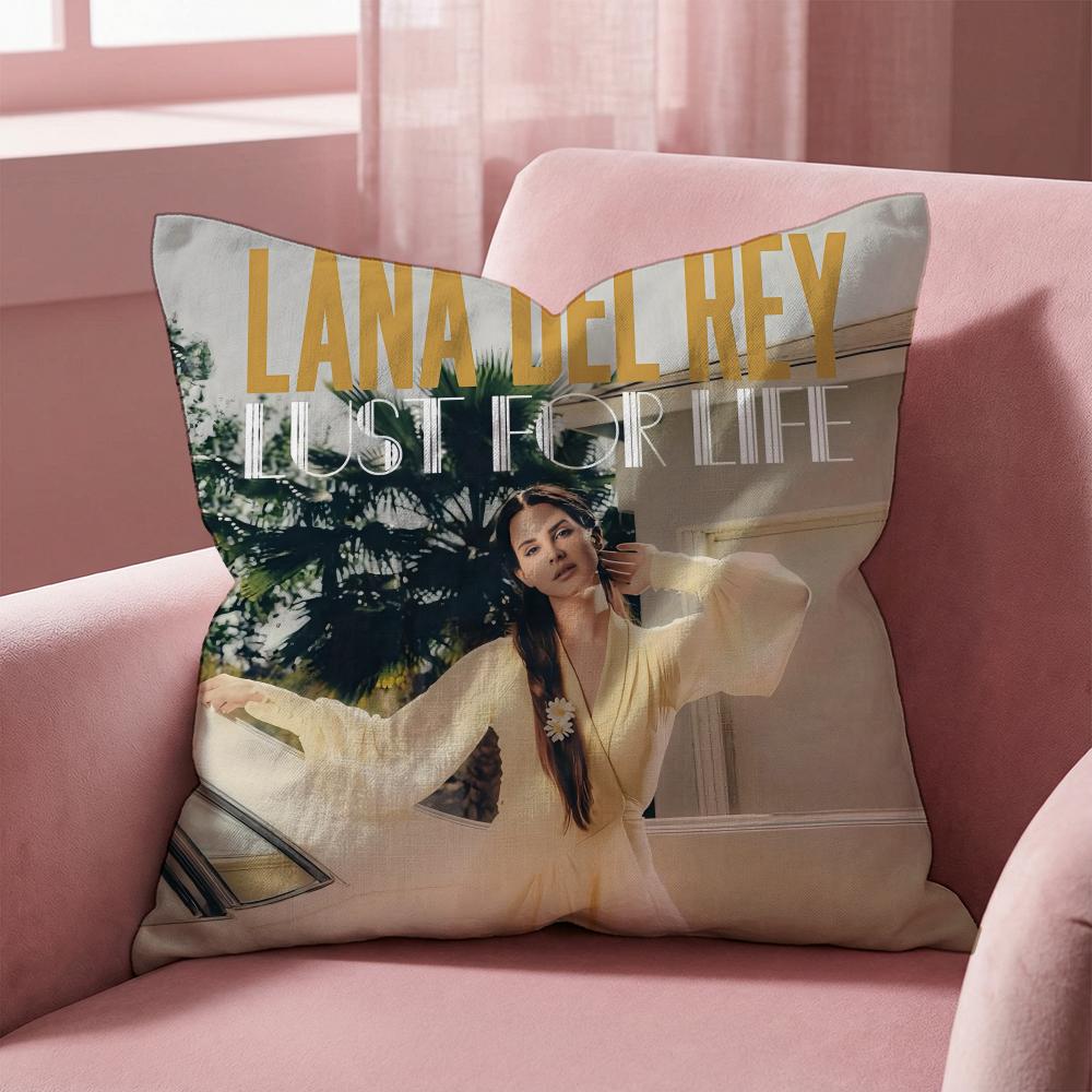Singer L-Lana Del Rey Cushion Cover Multi-Scene Pillow Cover for Home & Car - Reversible, Soft & Durable for Daily Use
