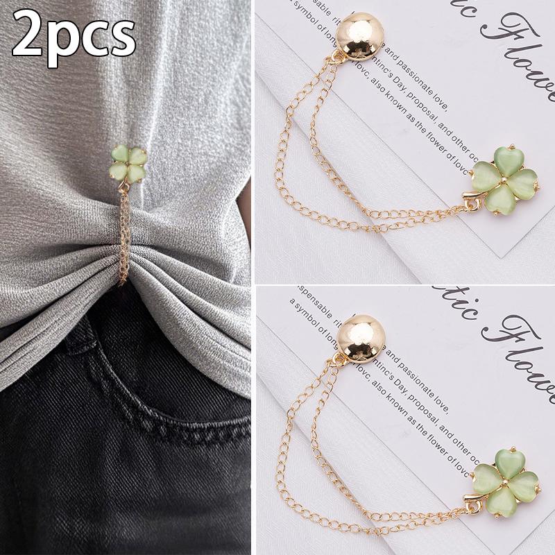 2Pcs Multi-Function Magnetic Clothing Clip With Chain Metal Buttons Clip Clothes Scarf Trouser Legs Cuff Fixing Magnet Pin