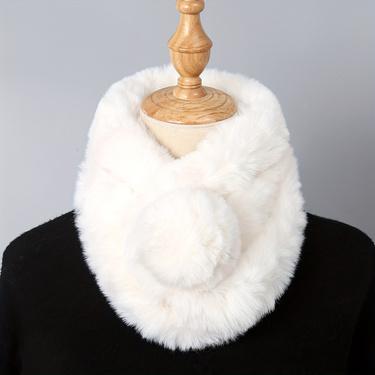 New Polyester Imitation Rabbit Fur Windproof Scarf for Women Winter Thickened Plush Warm Custom Scarf