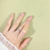 Handmade Nude Pink Leopard Print Rhinestone Nail Tips - Light Luxury, Eye-Catching & Shiny Manicure