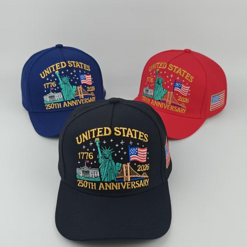 US 250th Anniversary Cap Breathable Patriotic Baseball Caps Flag Statue of Liberty 1776-2026 Embroidered Hats Trucker Hat