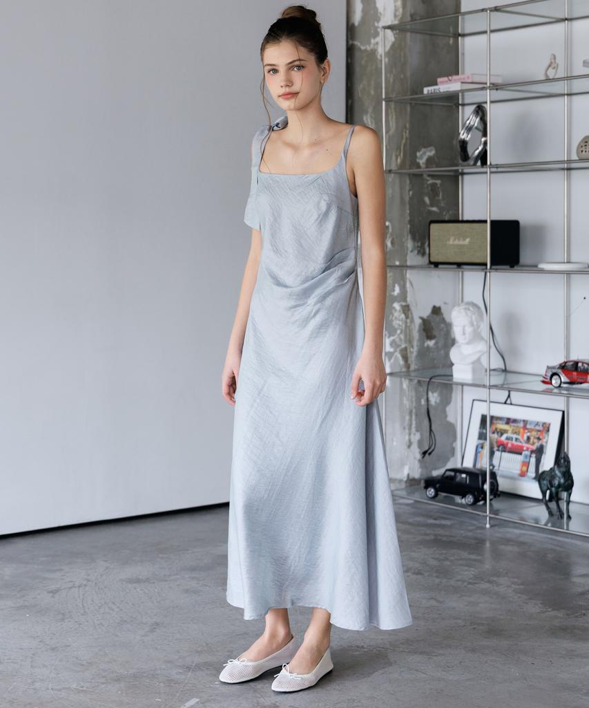 HYFVE Summer Shoulder Ribbon Sleeveless Long Dress